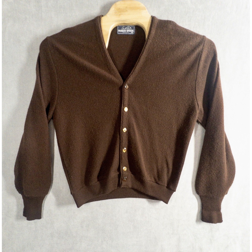 Vintage Robert Bruce Arnold Palmer Cardigan Sweater Mens Medium Made in USA